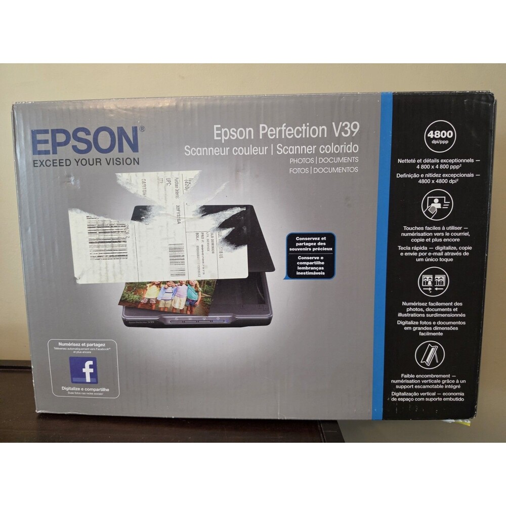 Epson Perfection V39 Photo Document Scanner USB Powered Flatbed Scanner